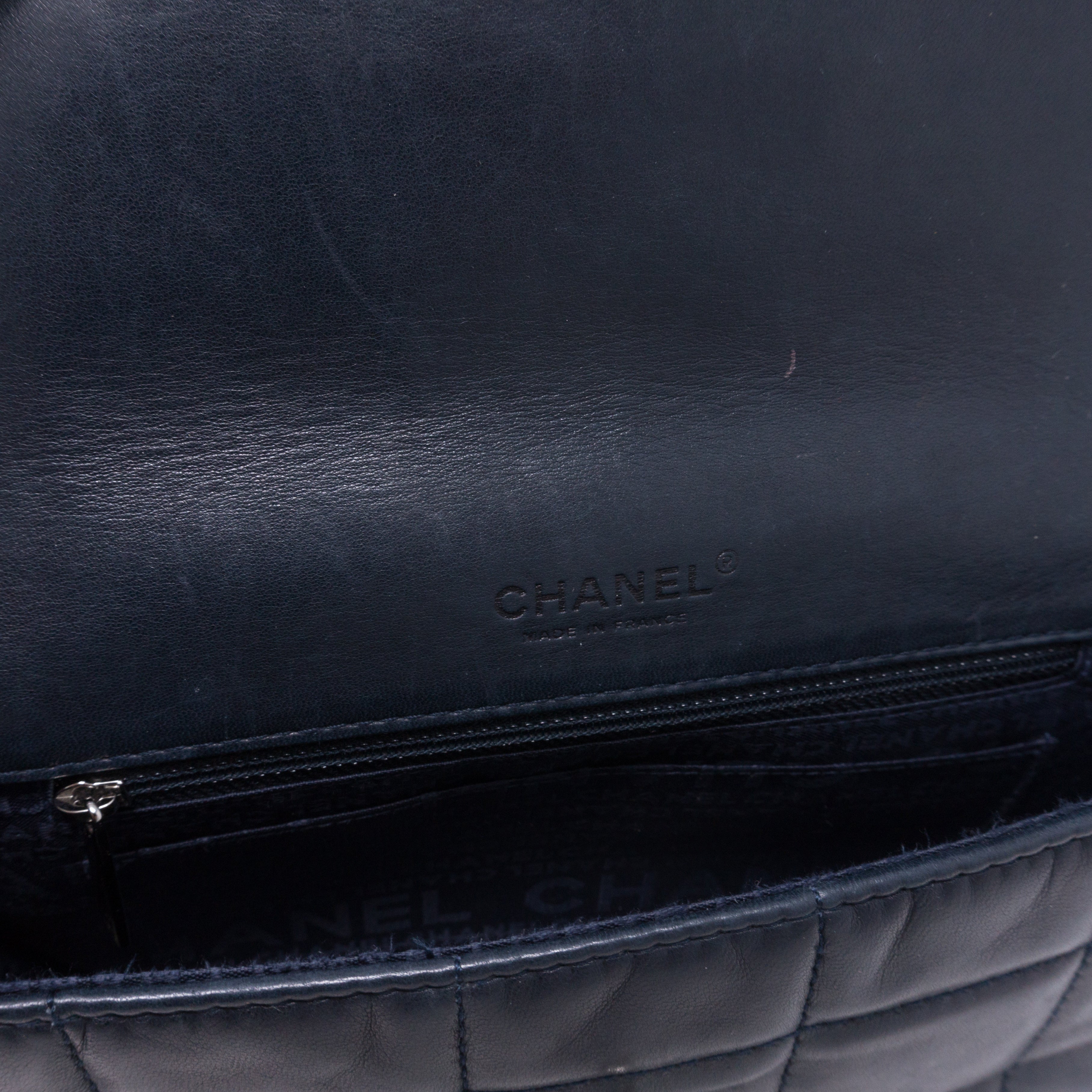 Multiple Chain Flap Bag Navy Blue