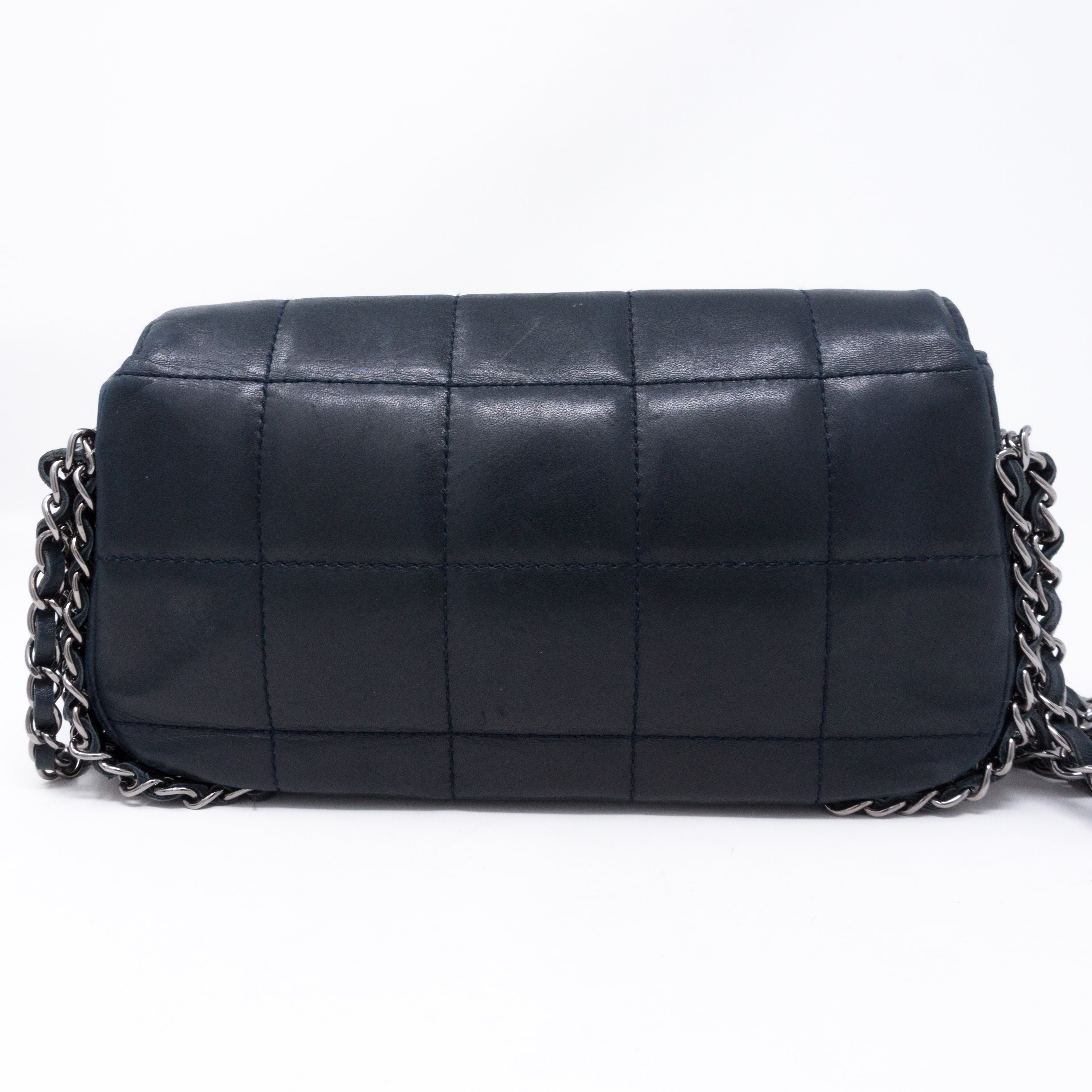 Multiple Chain Flap Bag Navy Blue