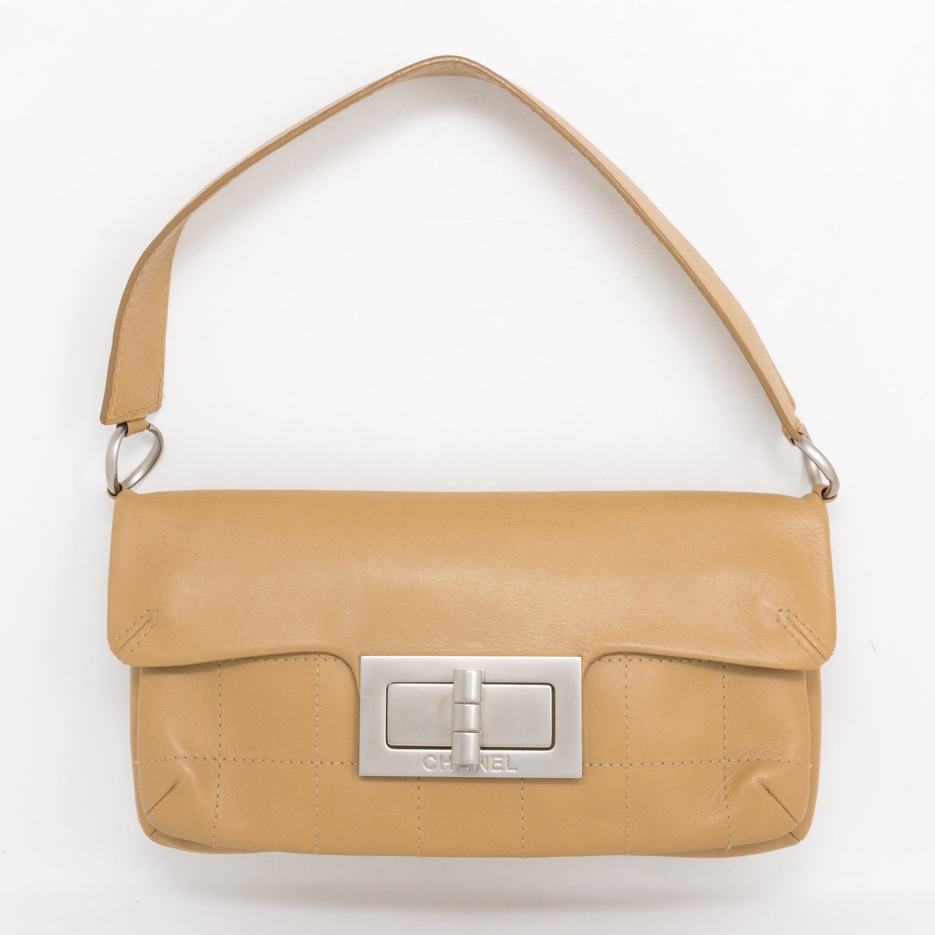 Mademoiselle 2.55 Giant Lock Flap Bag Beige