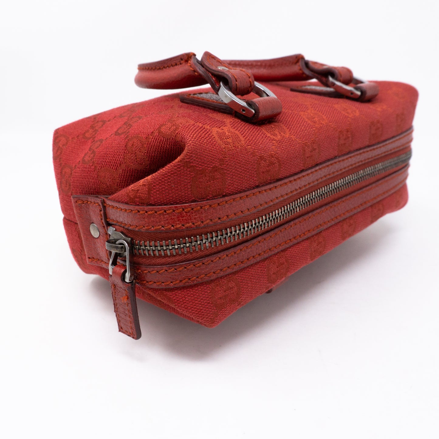 Mini Boston Red Canvas Bag