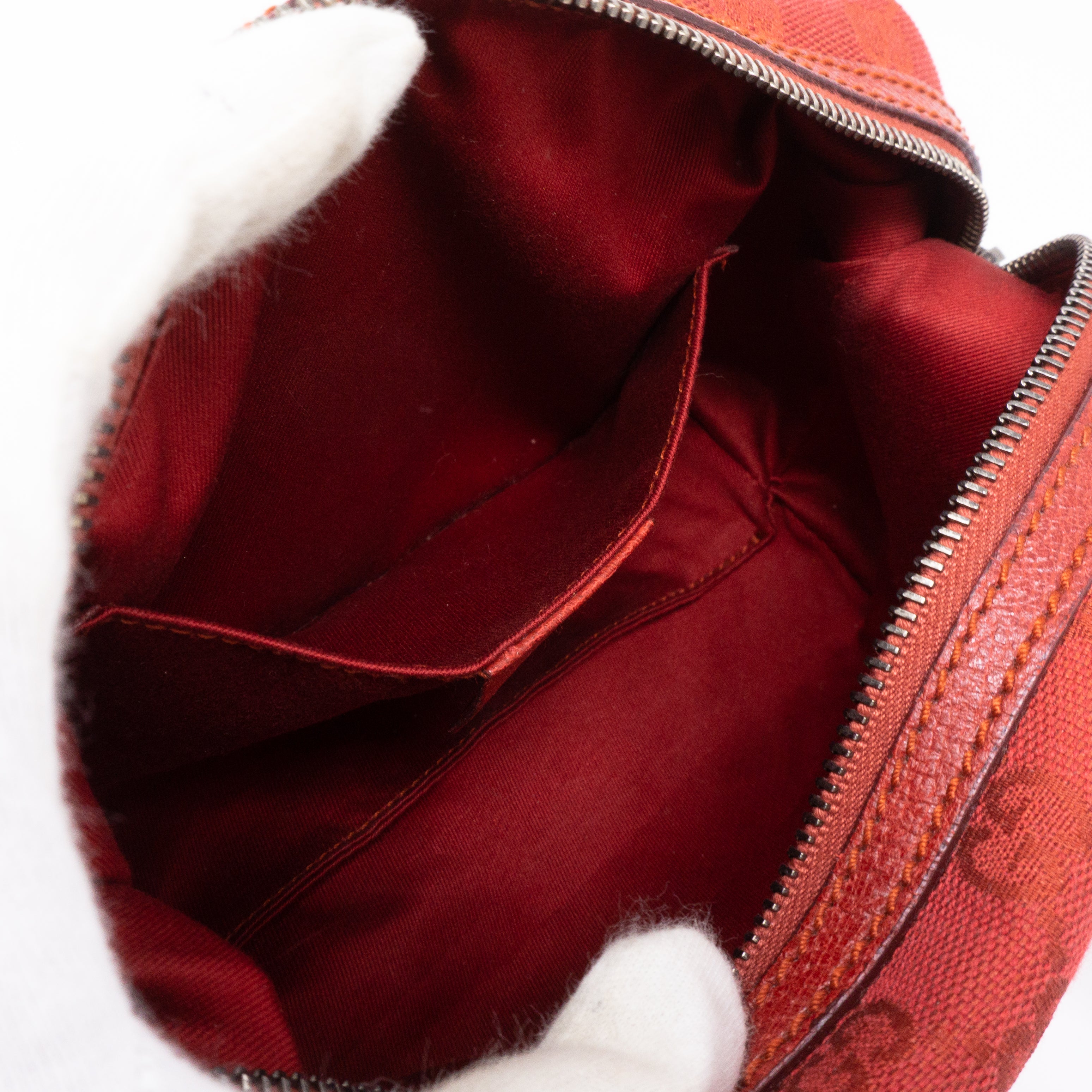 Mini Boston Red Canvas Bag