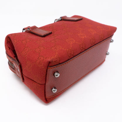 Mini Boston Red Canvas Bag