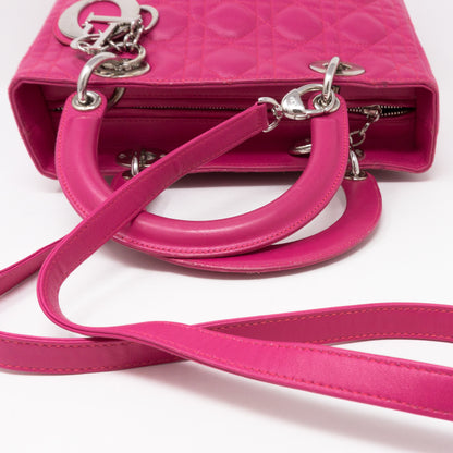 Lady Dior Medium Pink Leather