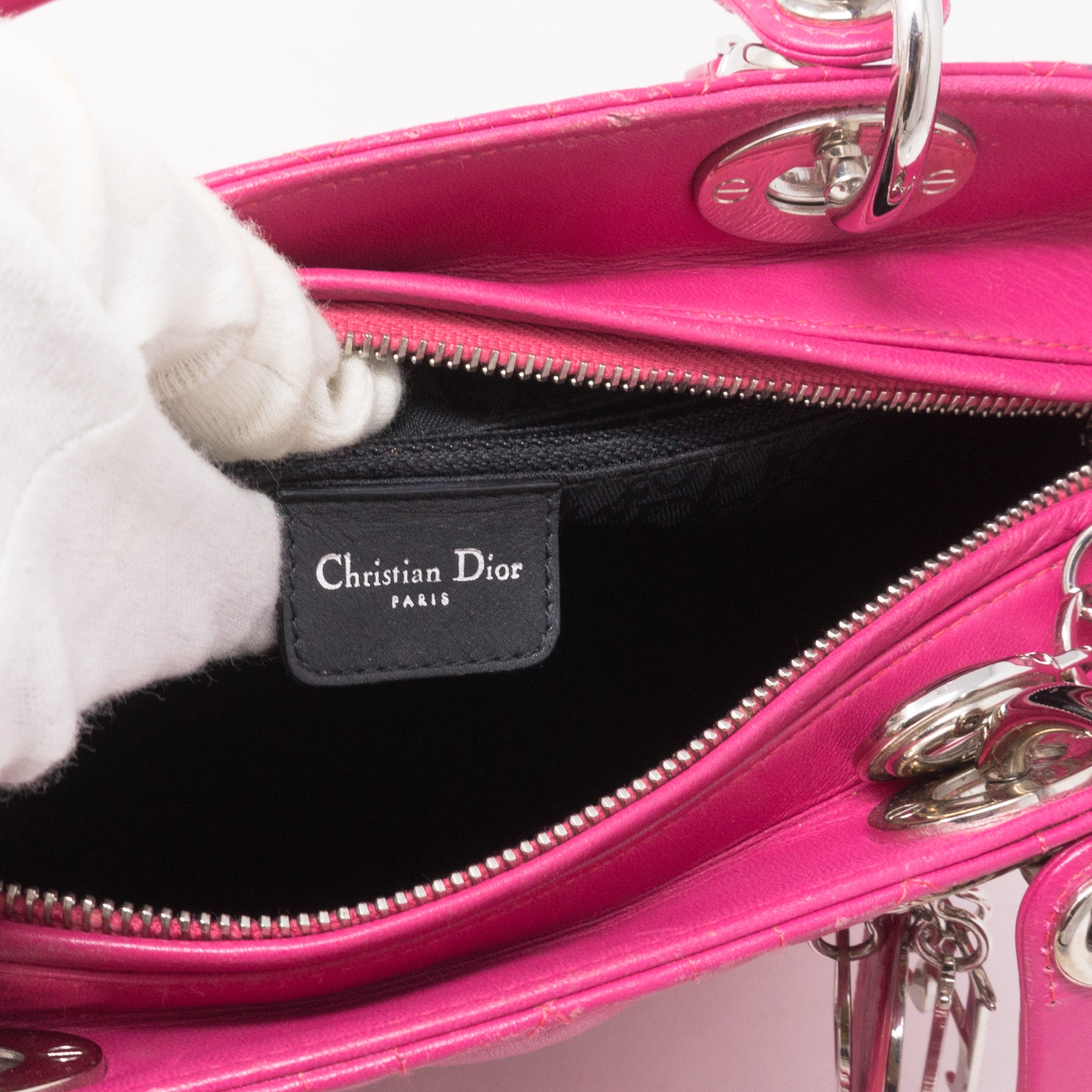 Lady Dior Medium Pink Leather