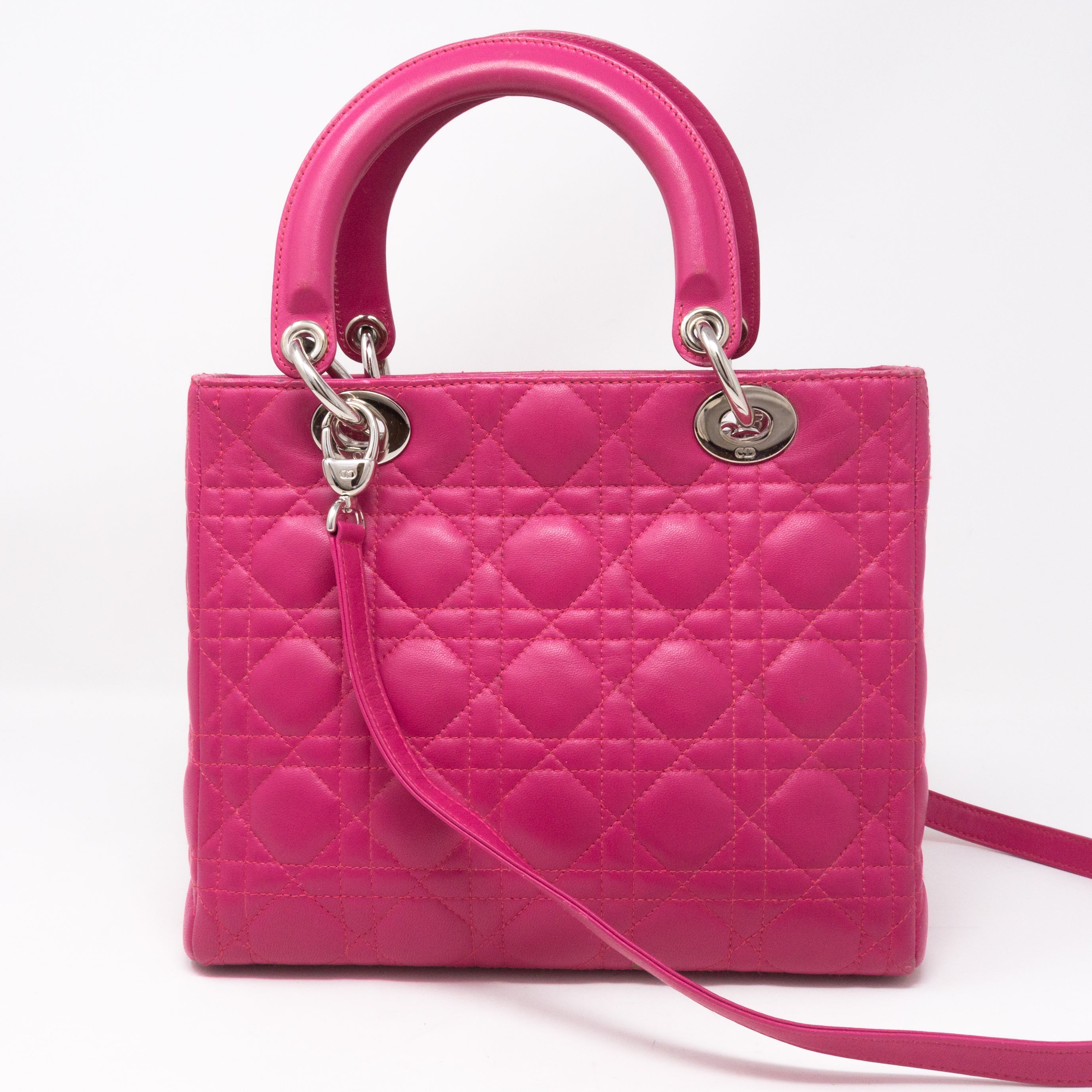 Lady Dior Medium Pink Leather