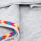 Colorful CC Long Scarf Gray Wool & Silk