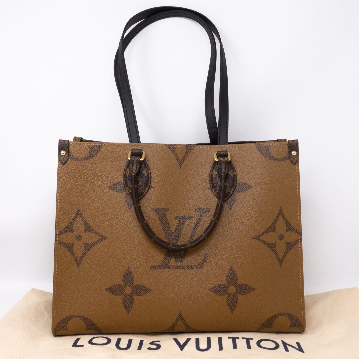 LOUIS VUITTON Monogram Reverse On the Go MM Brown M45321 Women's Canvas Bag