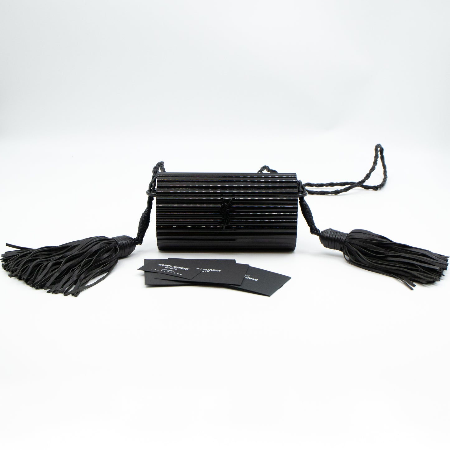 Opium Plexiglass Tassel Minaudiere Black