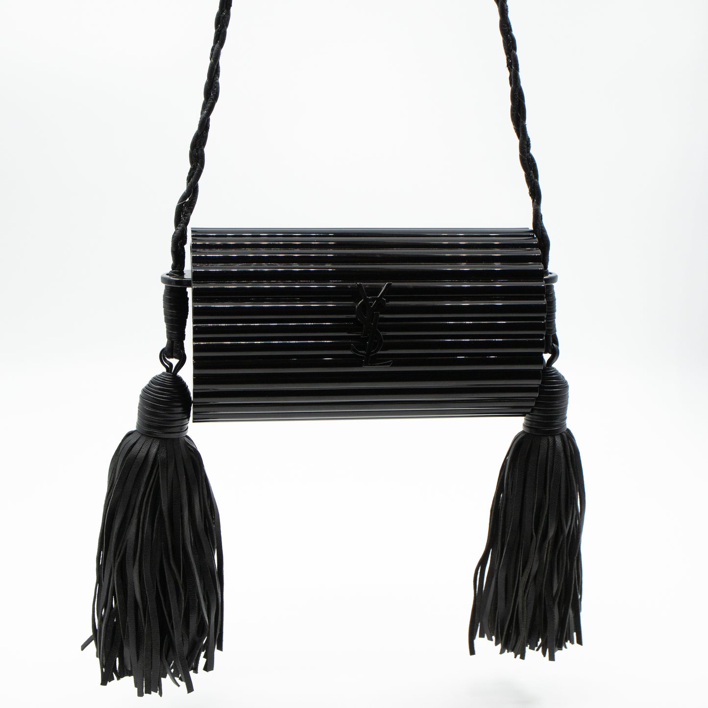 Opium Plexiglass Tassel Minaudiere Black