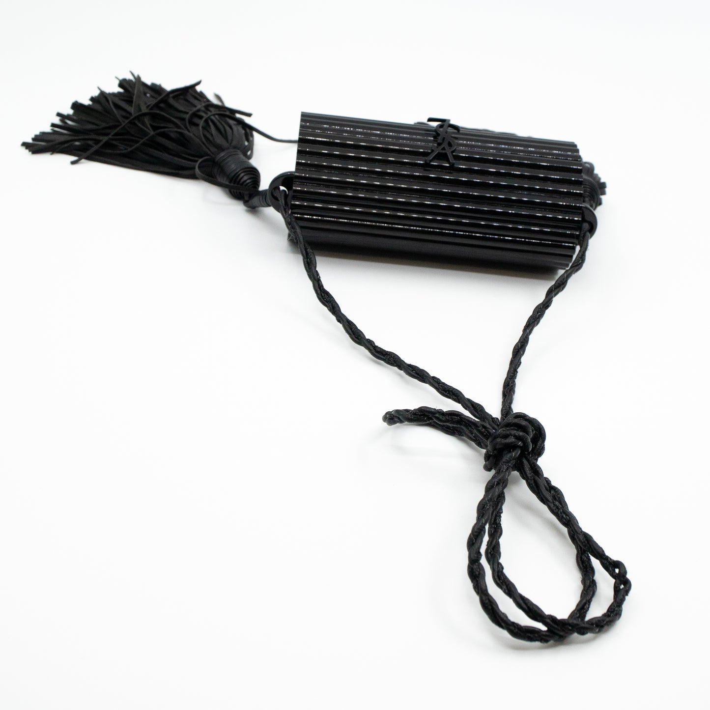 Opium Plexiglass Tassel Minaudiere Black