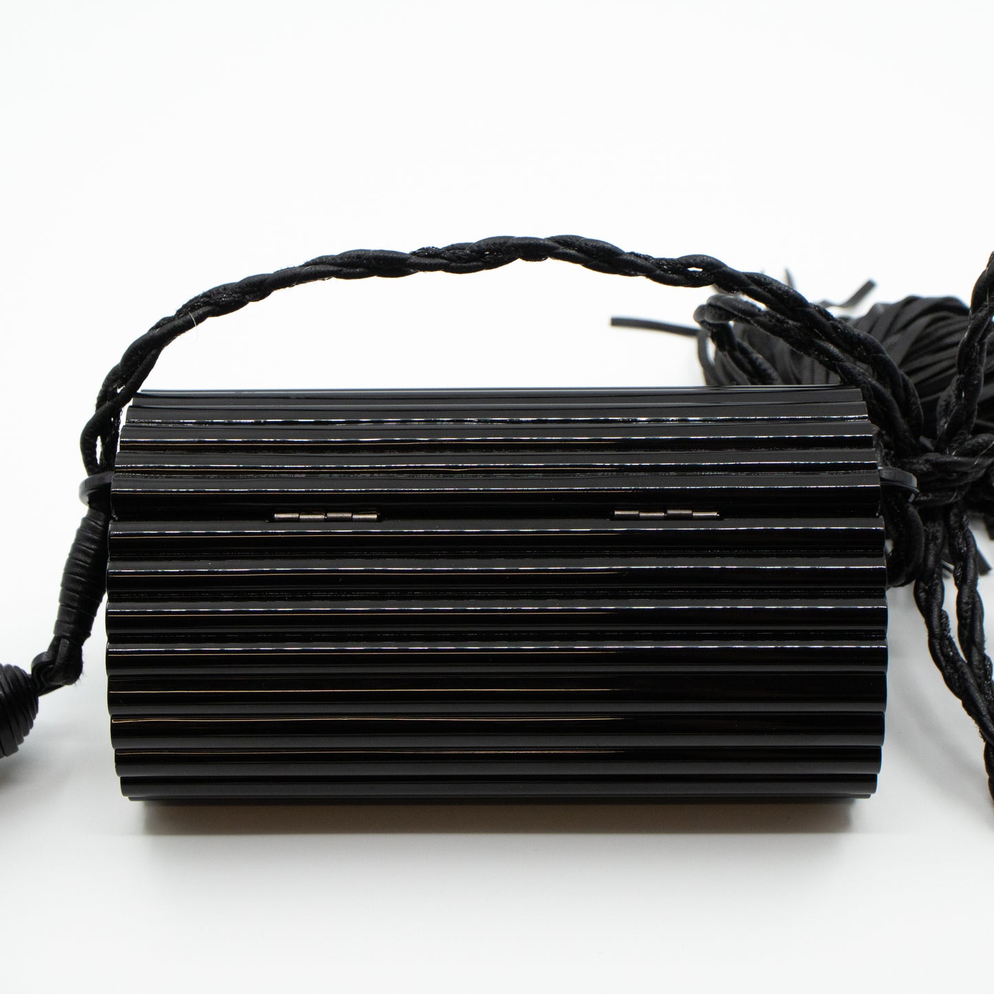 Opium Plexiglass Tassel Minaudiere Black