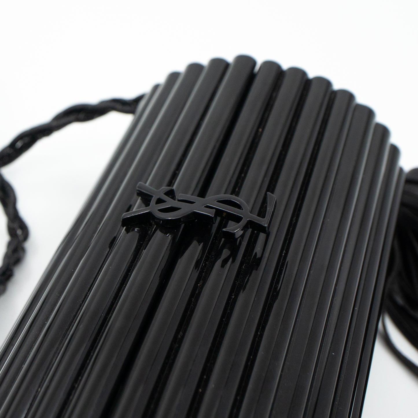 Opium Plexiglass Tassel Minaudiere Black