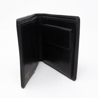 Compact Classic Wallet Black Caviar Leather