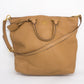 Large Two-way Handbag Brown Leather