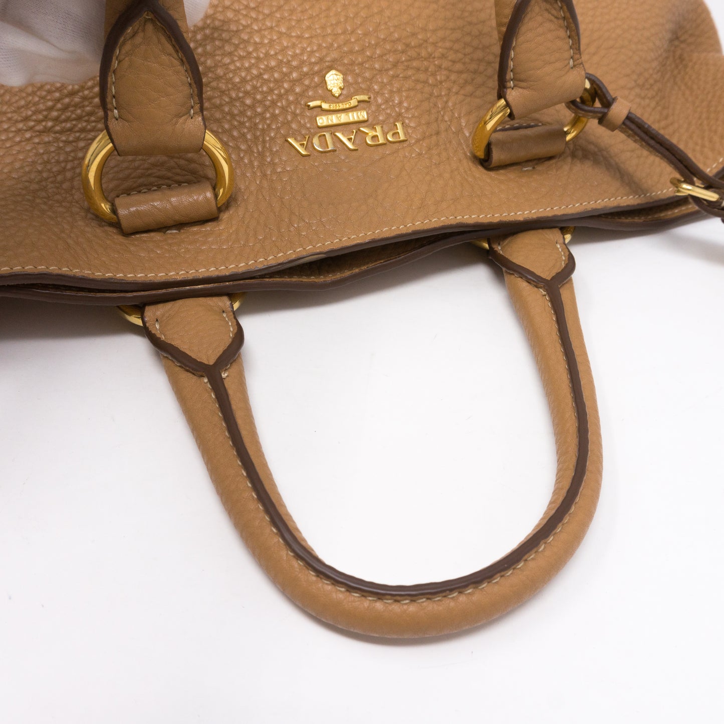 Large Two-way Handbag Brown Leather