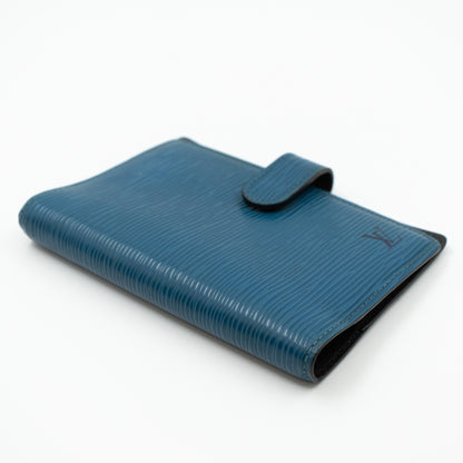 Small Ring Agenda Cover Epi Leather Blue