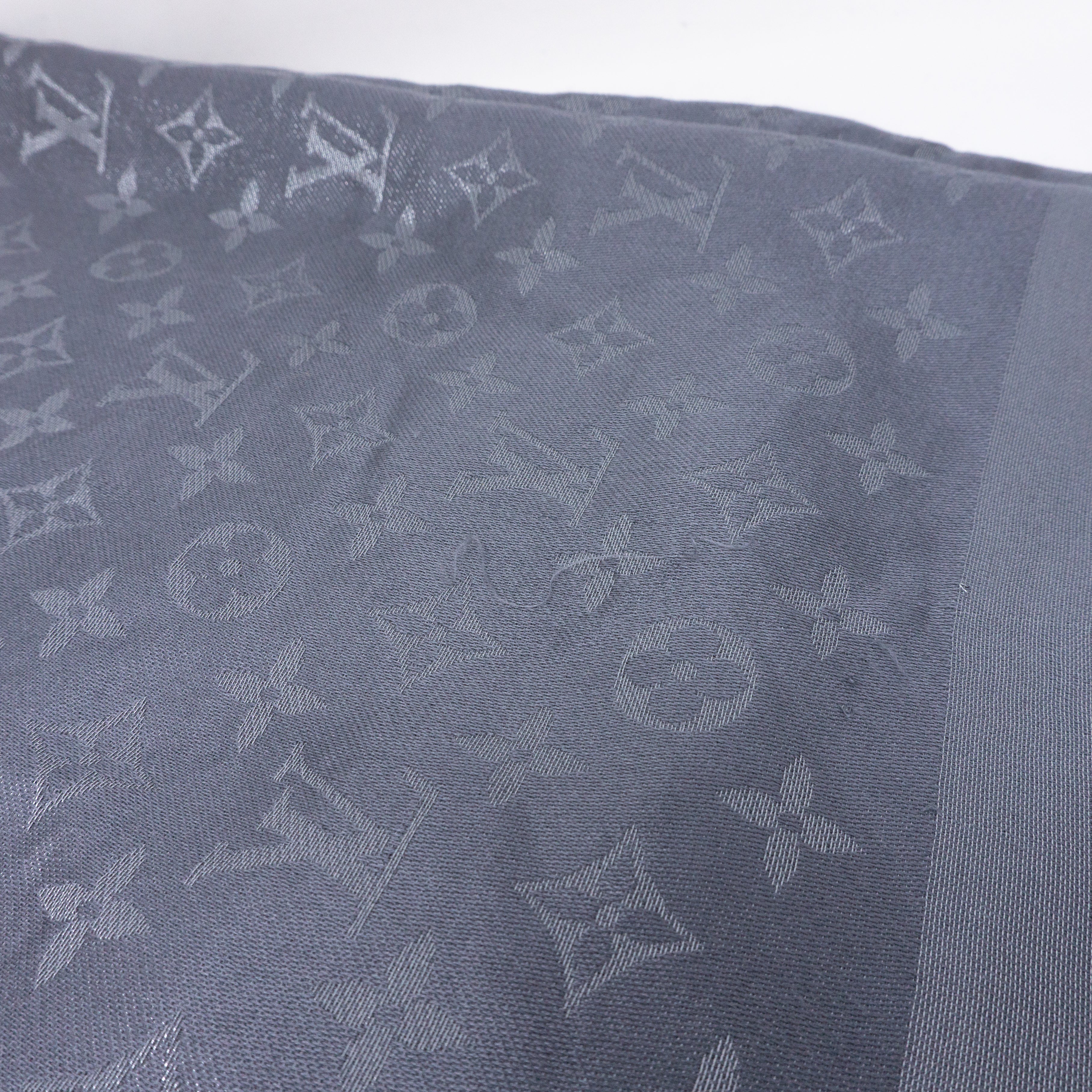 Monogram Shine Shawl Charcoal Gray