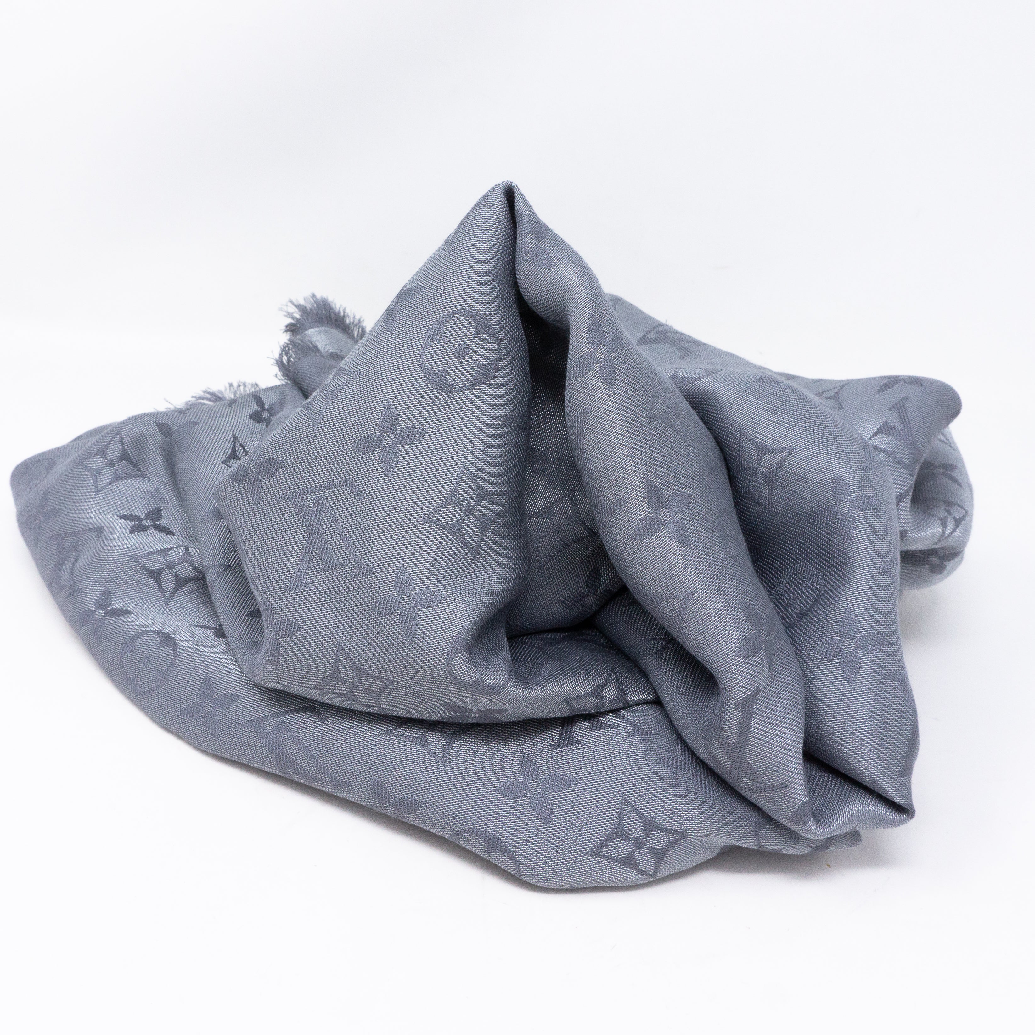 Monogram Shine Shawl Charcoal Gray