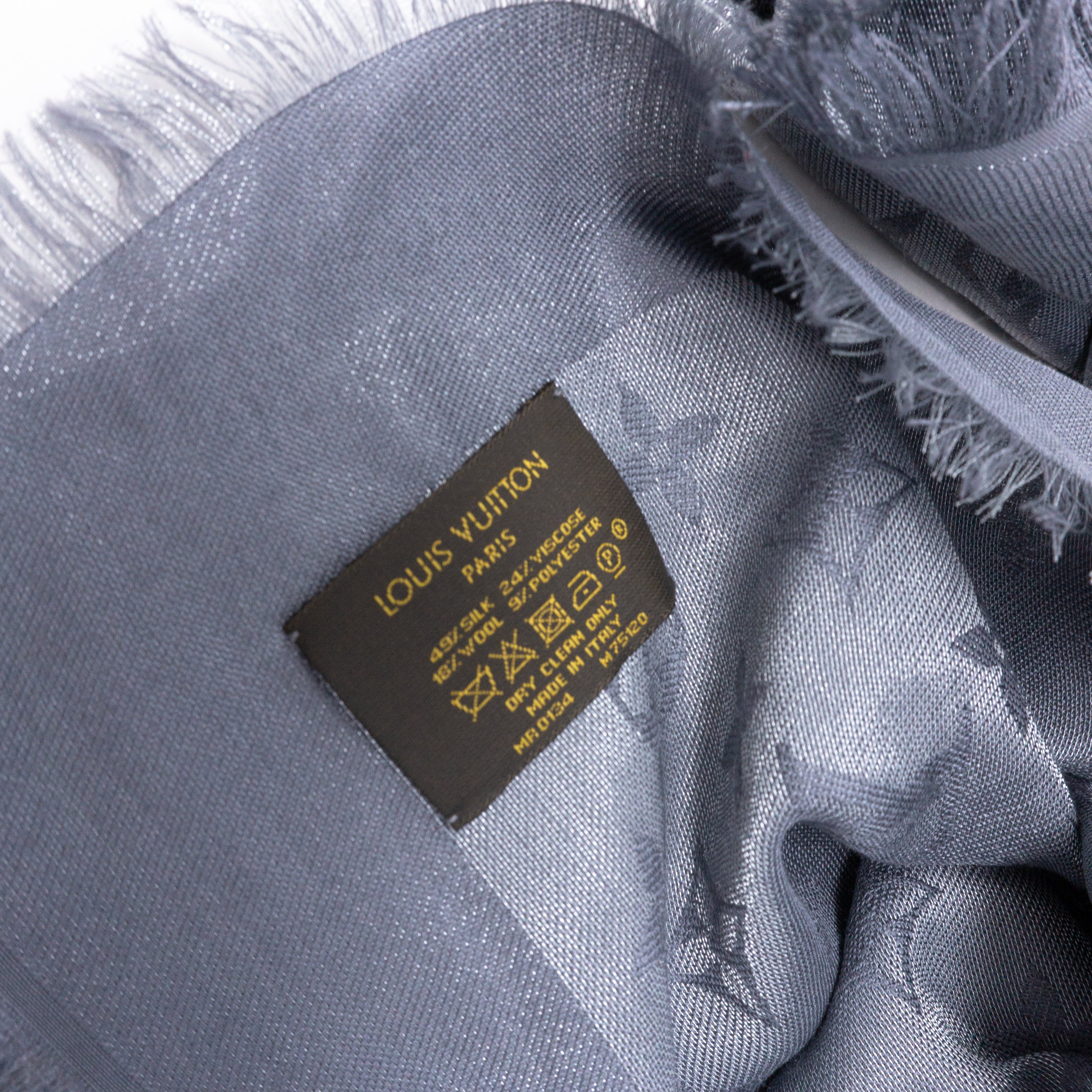 Monogram Shine Shawl Charcoal Gray