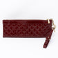 Quilted Clutch Burgundy Patent Leather