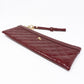 Quilted Clutch Burgundy Patent Leather