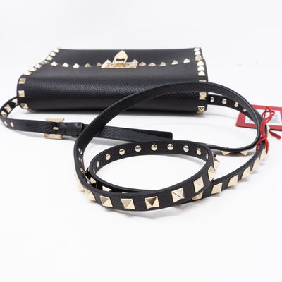 Rockstud Crossbody Black Leather