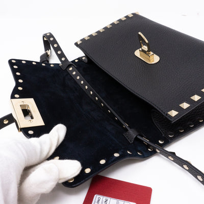 Rockstud Crossbody Black Leather