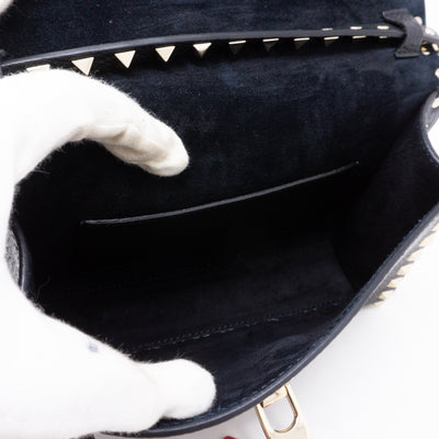 Rockstud Crossbody Black Leather