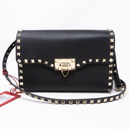 Rockstud Crossbody Black Leather