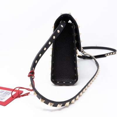 Rockstud Crossbody Black Leather