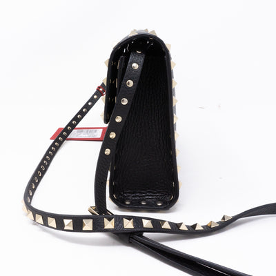 Rockstud Crossbody Black Leather