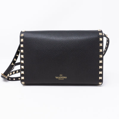 Rockstud Crossbody Black Leather