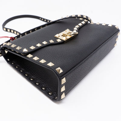 Rockstud Crossbody Black Leather
