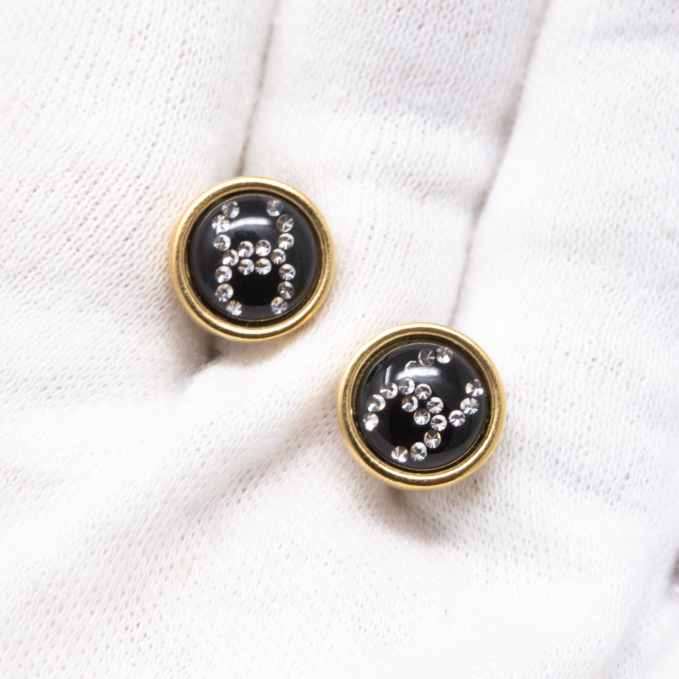 CC Lucky Coco Earrings Black Gold