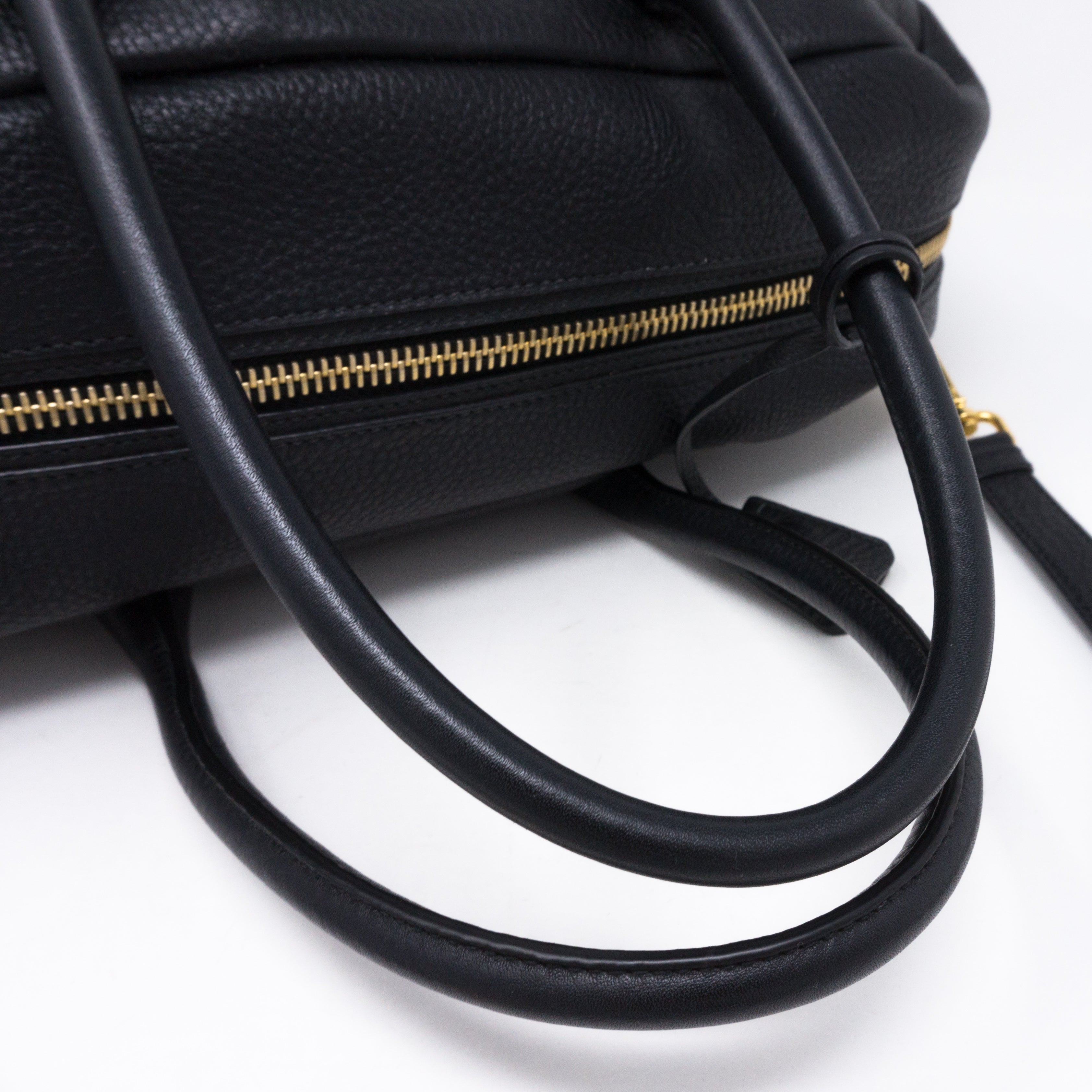 Two-way Handbag Black Leather