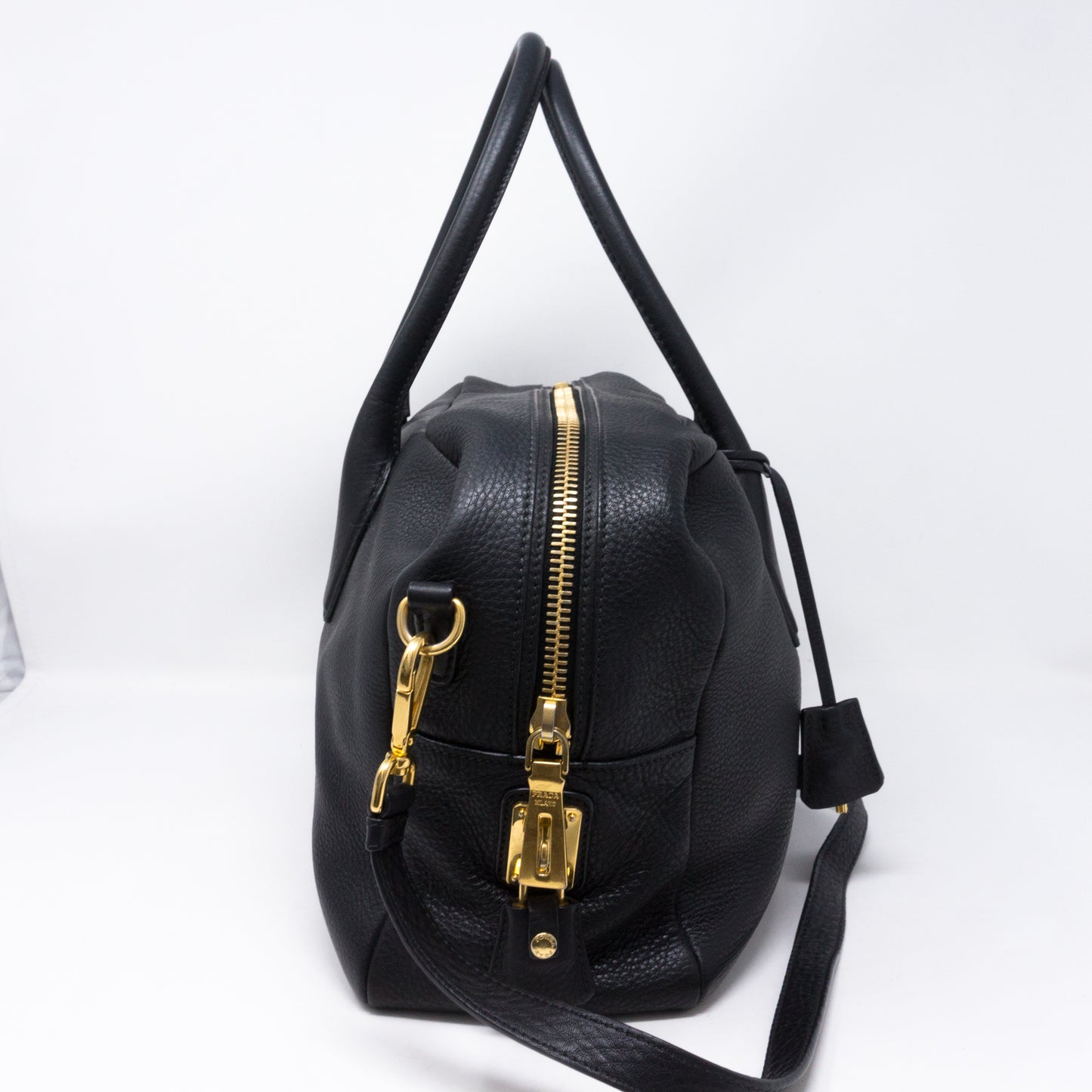 Two-way Handbag Black Leather