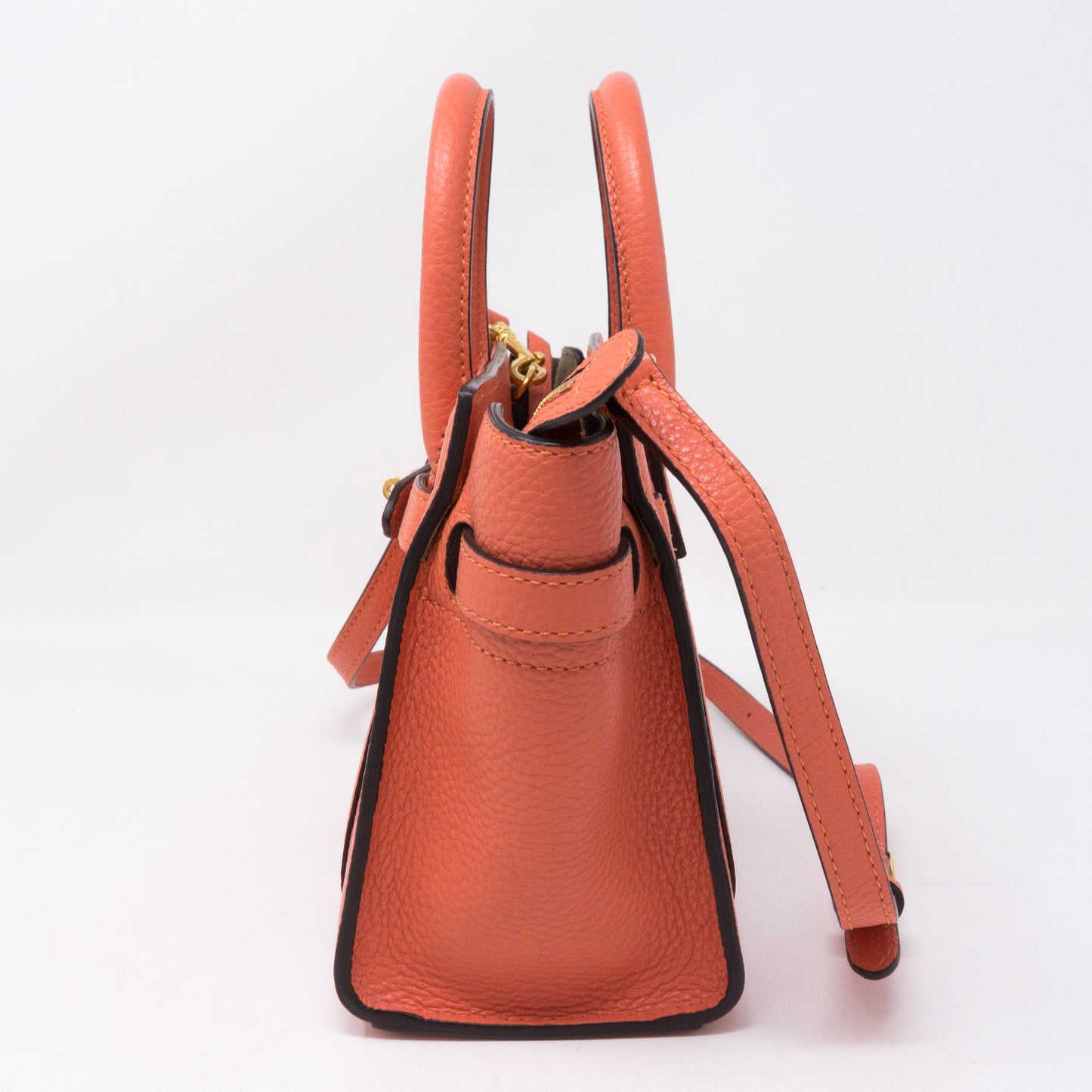 Micro Zipped Bayswater Coral Rose Leather