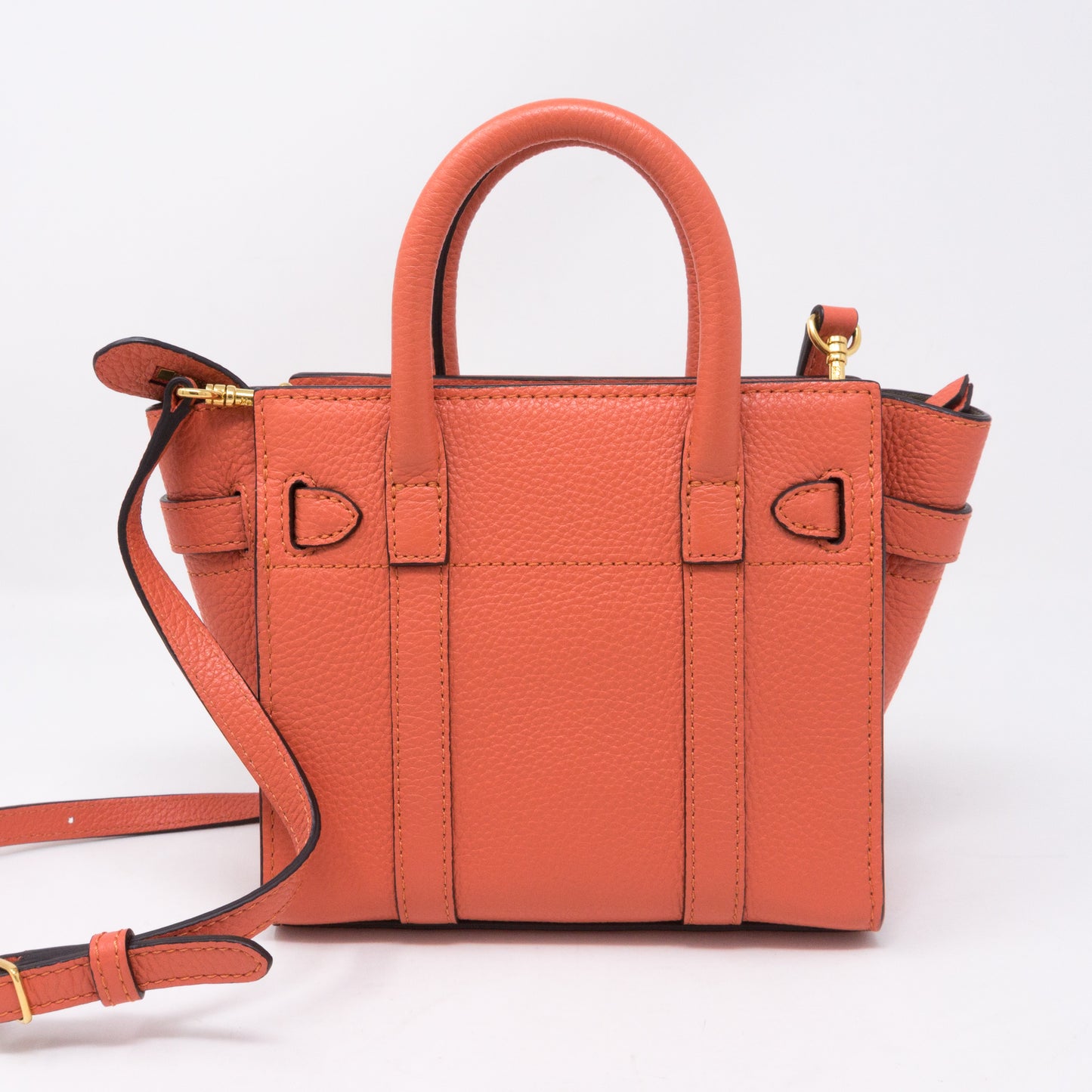 Micro Zipped Bayswater Coral Rose Leather