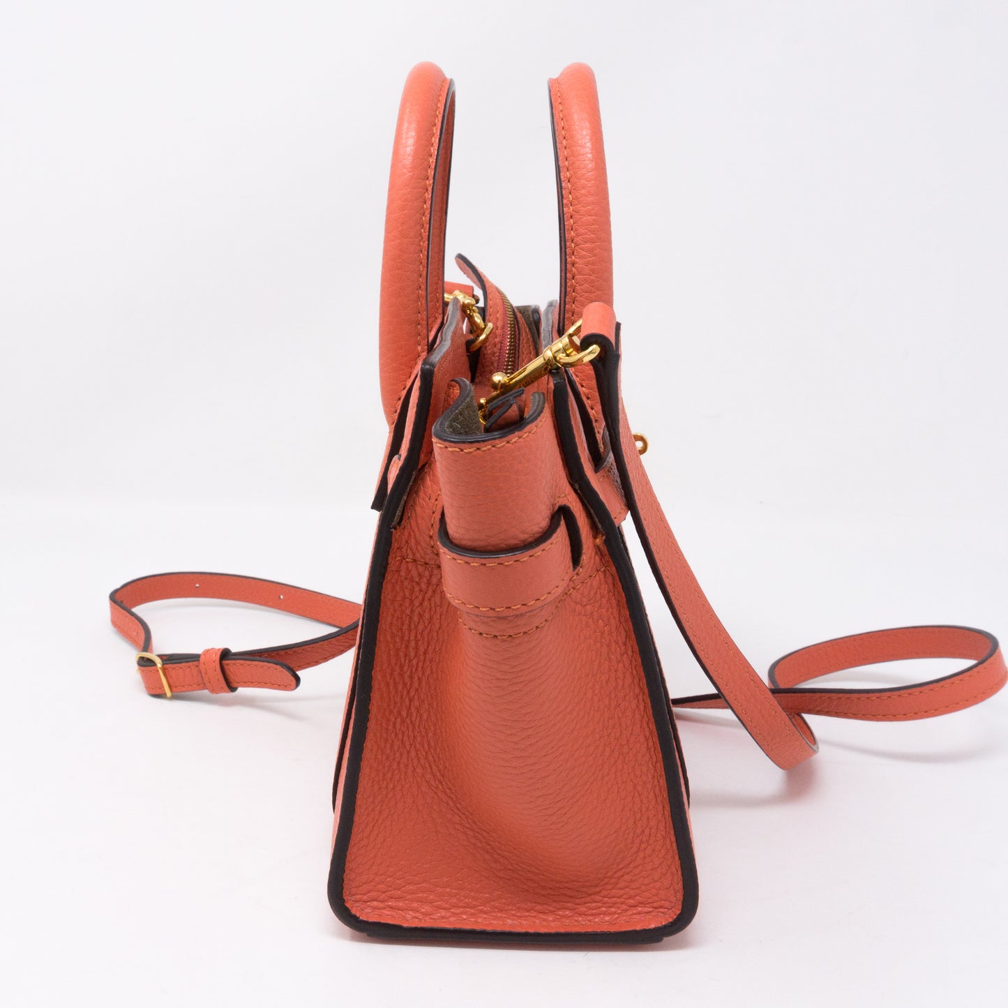 Micro Zipped Bayswater Coral Rose Leather