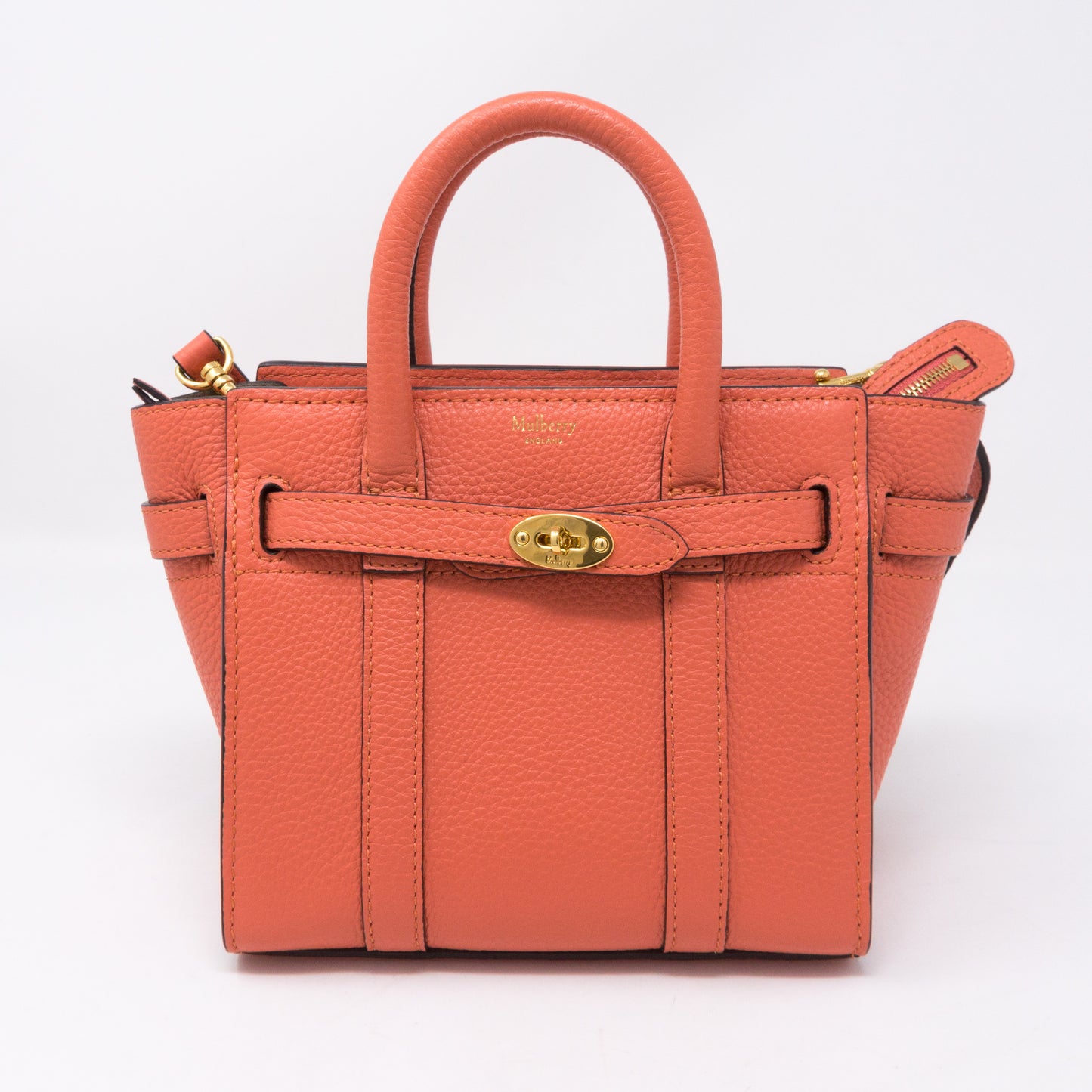 Micro Zipped Bayswater Coral Rose Leather