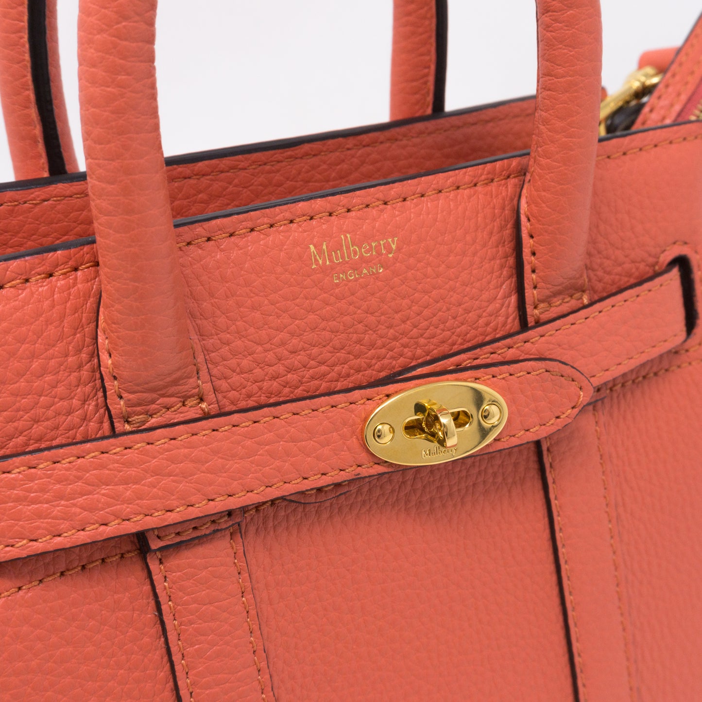 Micro Zipped Bayswater Coral Rose Leather