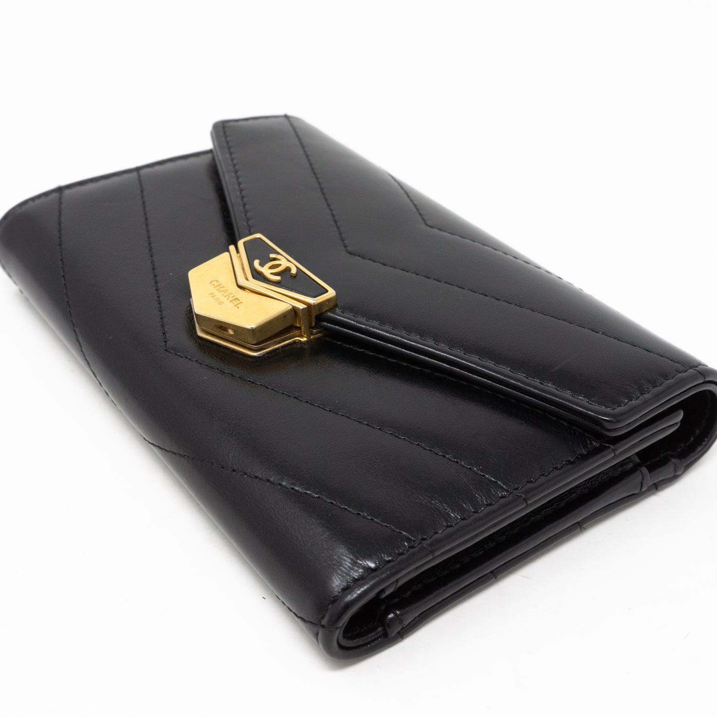 Classic Flap Wallet Black Calf Leather
