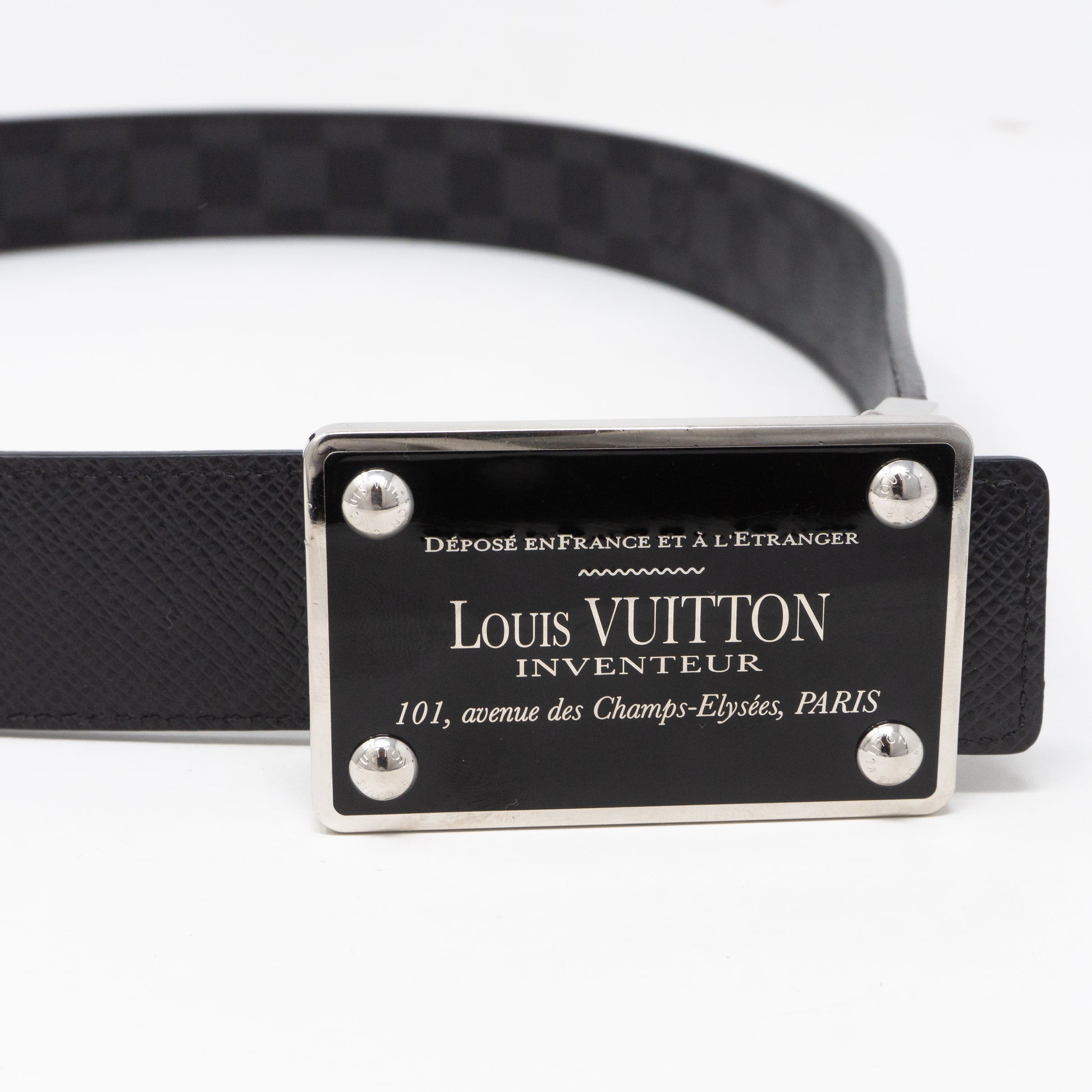 Louis Vuitton Damier Graphite Inventeur Belt 85