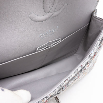 Classic Double Flap Medium Tweed Grey