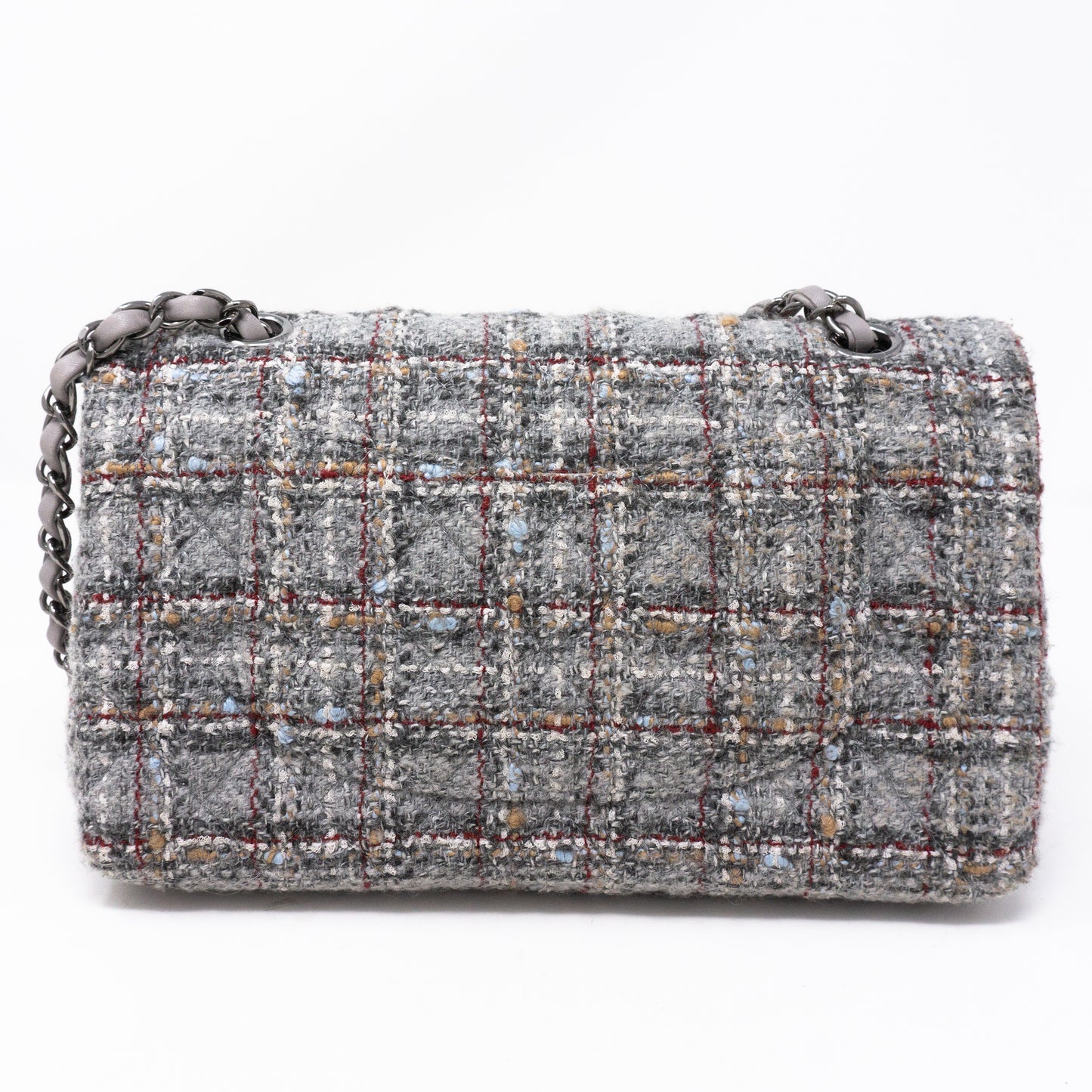 Classic Double Flap Medium Tweed Grey