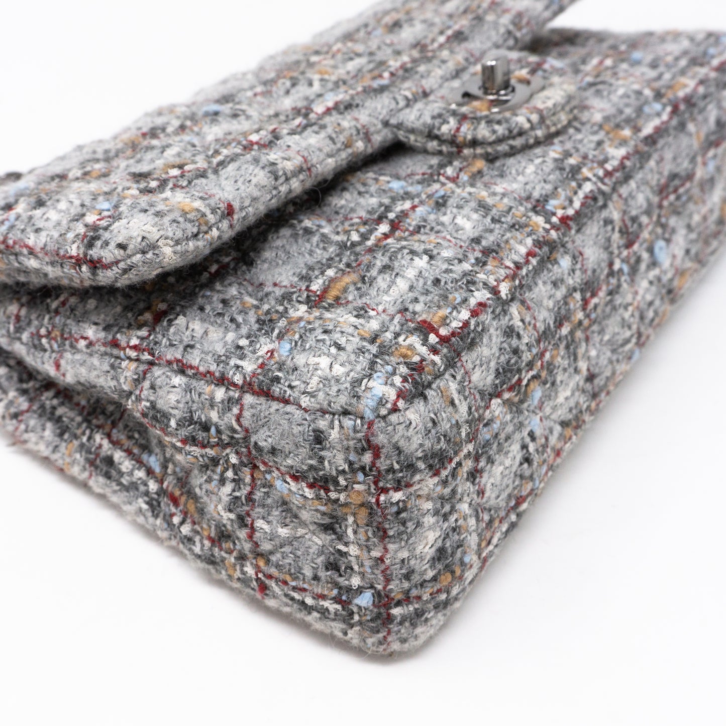 Classic Double Flap Medium Tweed Grey