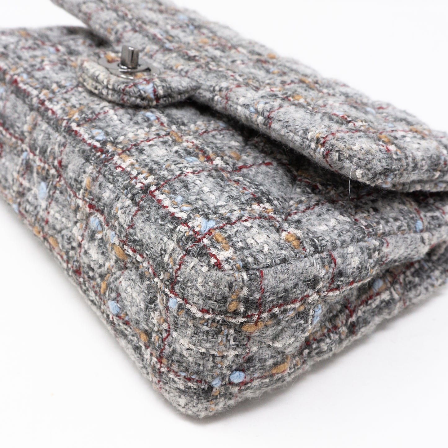 Classic Double Flap Medium Tweed Grey