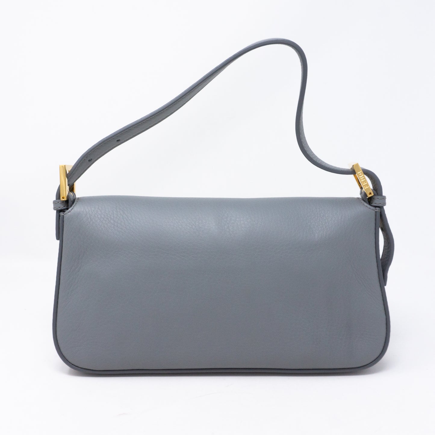 Baguette Crossbody Light Gray Leather