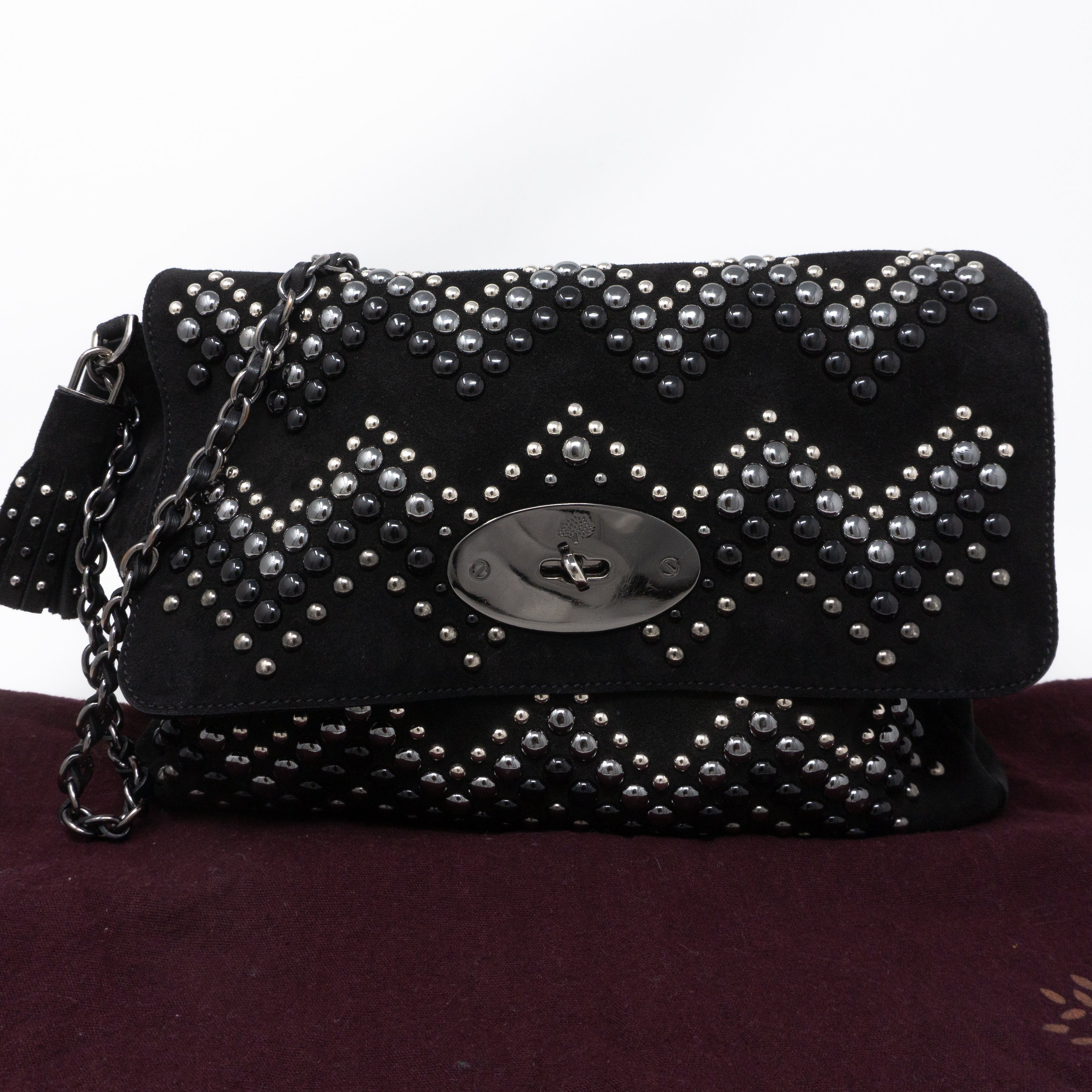 Lily Zigzag Medium Black Suede