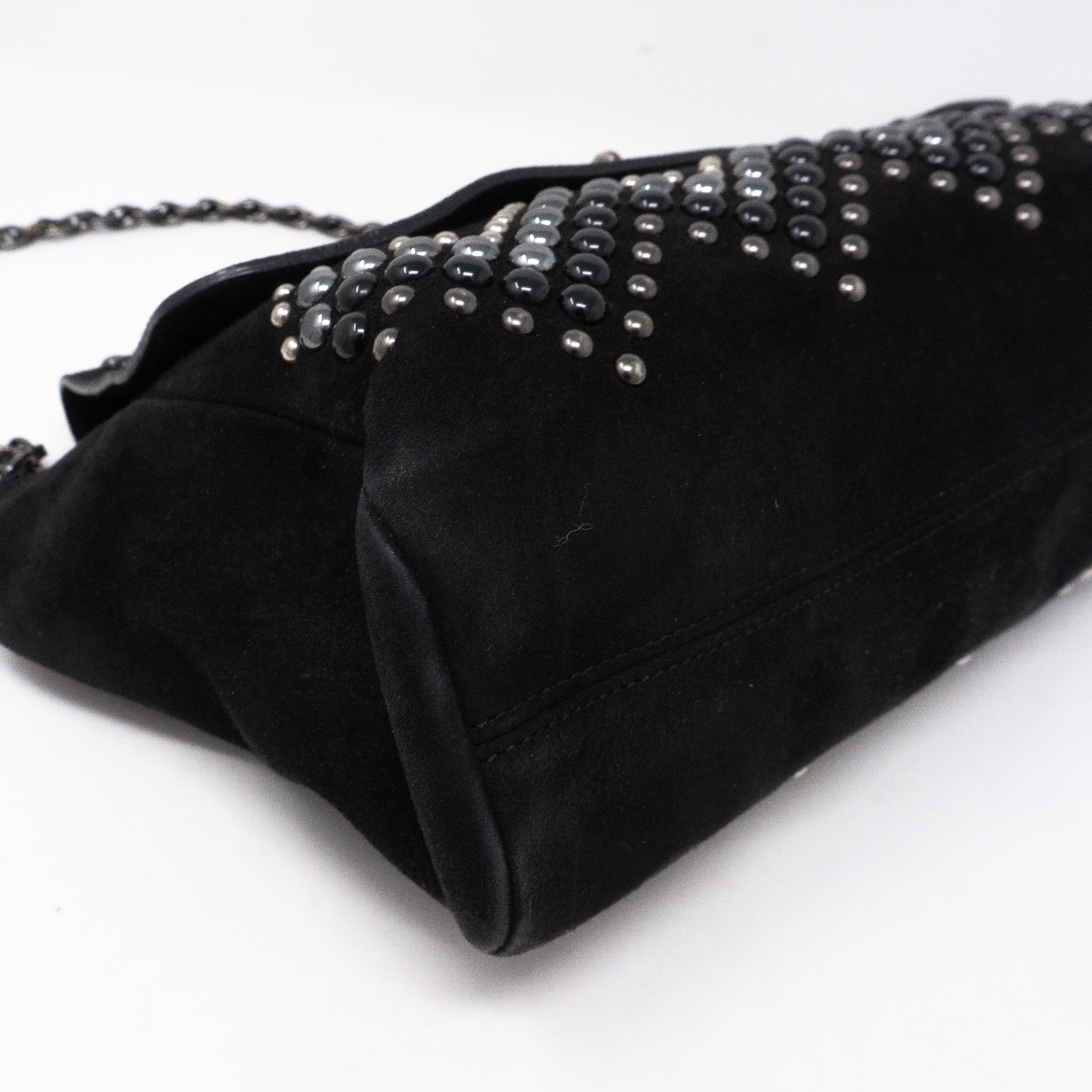 Lily Zigzag Medium Black Suede